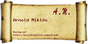 Arnold Miklós névjegykártya