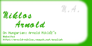 miklos arnold business card